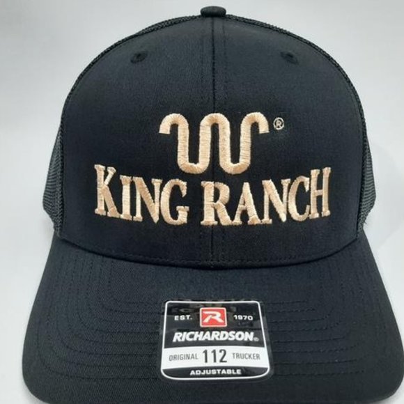 Retro King Ranch Richardson 112 Trucker Mesh Snapback Hat Cap Western Style TX